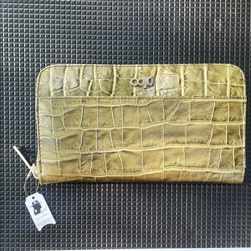 Green Croc-Embossed Wallet